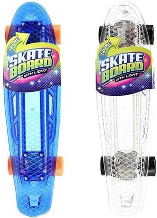 Toi-Toys Skateboard mit Licht, 55 cm (inkl. USB-auf-Micro-USB-Kabel), bis 50 kg