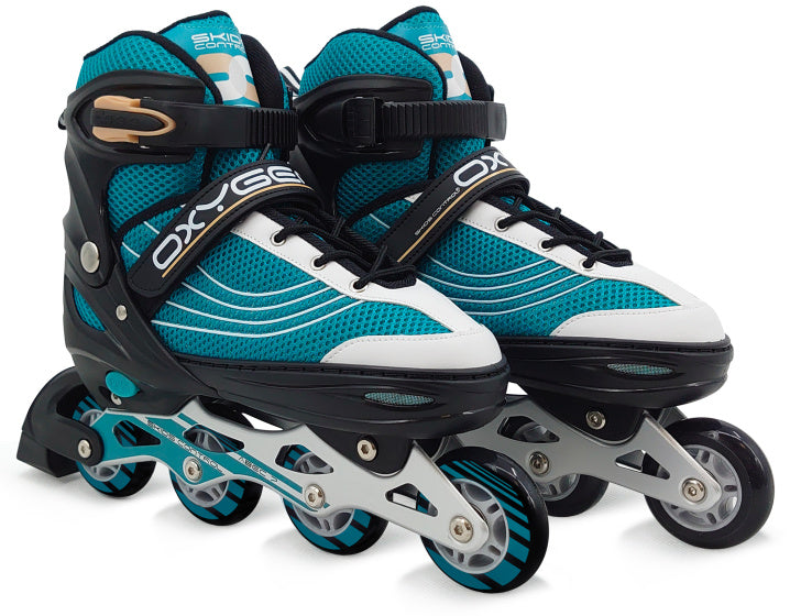 Skids control - Oxygen inline skates semi-softboot verstelbaar petrol maat 42-45