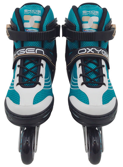 Skids control - Oxygen inline skates semi-softboot verstelbaar petrol maat 42-45