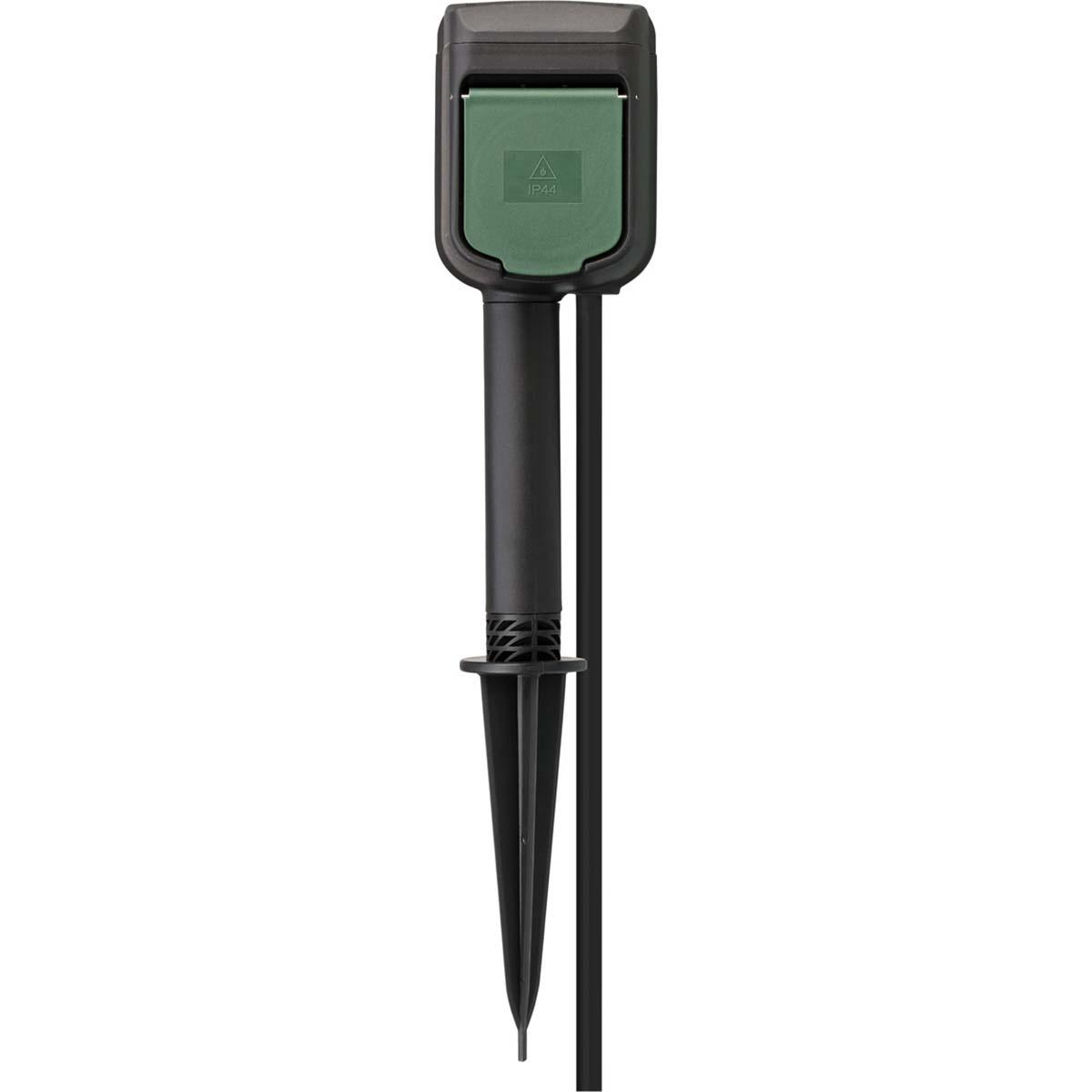 Brennenstuhl ®connect slimme stekkerdoos buitenstopcontact 2-voudig met grondspies en montageplaat (2,4 ghz compatibel met alexa en google assistant, timer met dag- en weekprogramma, 3m kabel)