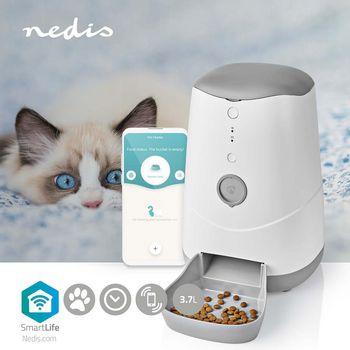 Nedis smartlife automatische voerbak – voor hond kat – voerautomaat met app – 3,7l – wit