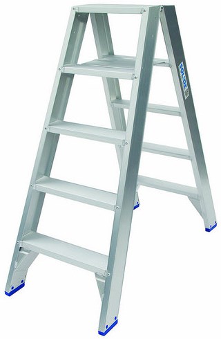 Solide professionele dubbele trap 2x5 treden - dt05