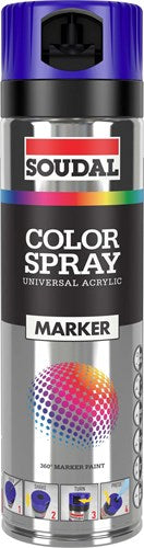 Soudal color marker spray 500 ml | fluo blue - 155988