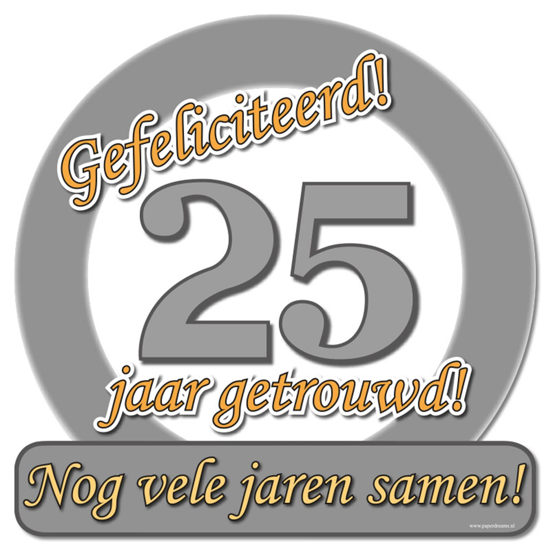 Paperdreams kroonschild-speciaal-25 jr getrouwd