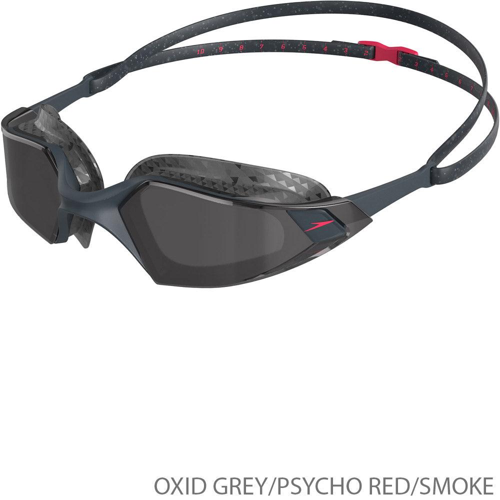 Speedo fastskin aquapulse pro - swim goggles | oxid grey psycho red smoke