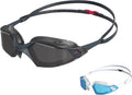 Speedo fastskin aquapulse pro - swim goggles | oxid grey psycho red smoke