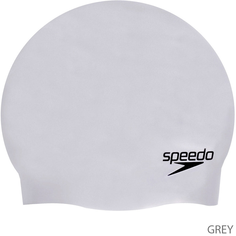 Speedo plain moulded silicone cap badmuts - zwart