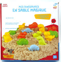 Playgo speelzand voor binnen met 10 dinosaurus vormen.