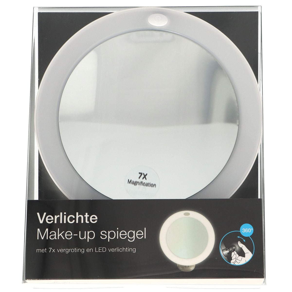 Lsp spiegels spiegel met licht en zuignap 7x vergrotend