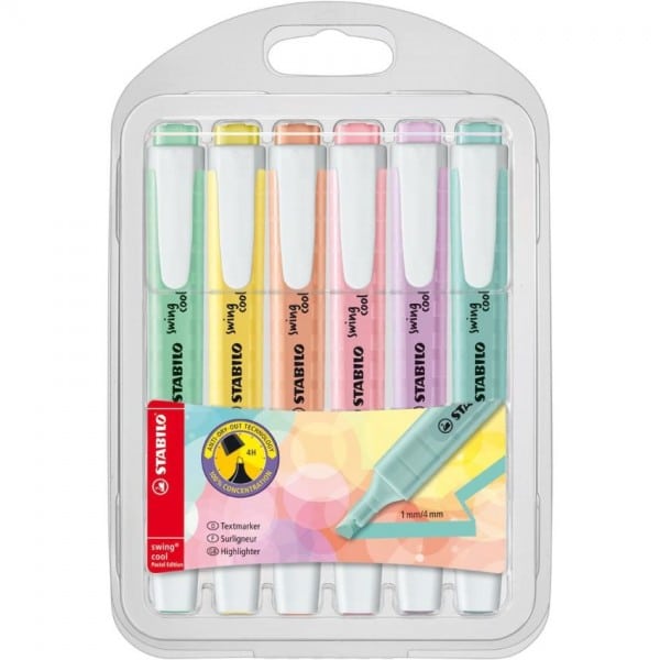 Stabilo Swing Cool Pastell-Textmarker-Set mit 6 Stiften