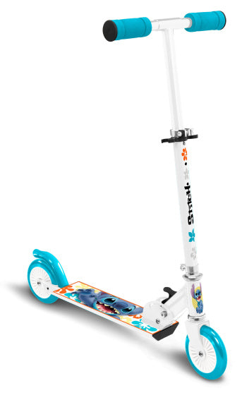 Stitch 2-Rad Kinder-Roller Faltfußbremse Weiß/Petroblau