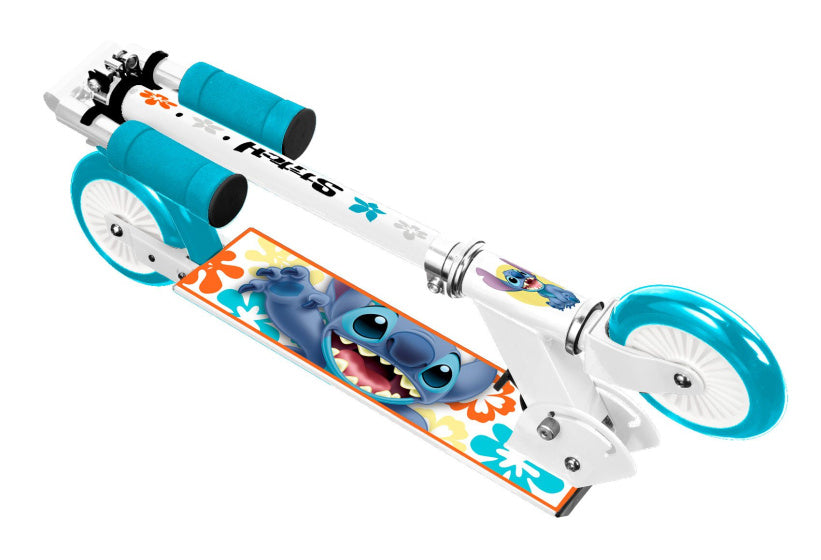 Stitch 2-Rad Kinder-Roller Faltfußbremse Weiß/Petroblau