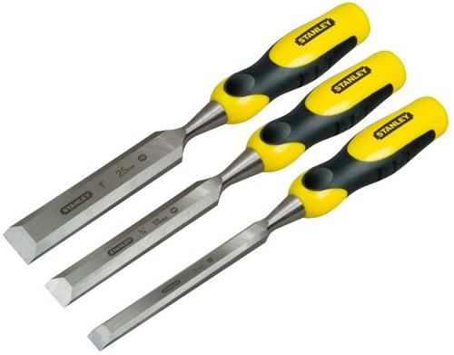 Stanley handgereedschap steekbeitelset dynagrip 3dlg. (12,18,25 mm) - 2-16-883