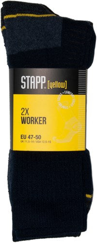 Stapp yellow worker 2-pack sokken 4415 | 499 marine | maat 46 - 38.134.006.02