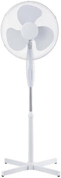 Enzo statiefventilator 40cm draaiend 40w wit - 8652573