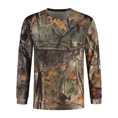 Stealth Gear T-Shirt, langärmlig, Camouflage-Waldmuster, Größe XL