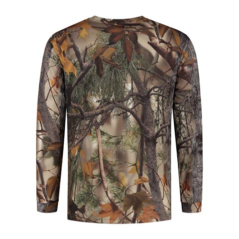 Stealth Gear T-Shirt, langärmlig, Camouflage-Waldmuster, Größe XL