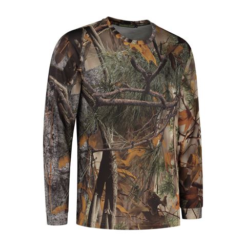 Stealth Gear T-Shirt Langarm-Camouflage-Waldmuster Größe XXL