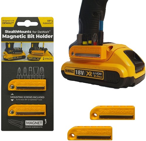 Stealthmounts bithouder voor dewalt | geel | 2 stuks - bh-dw-ylw-2