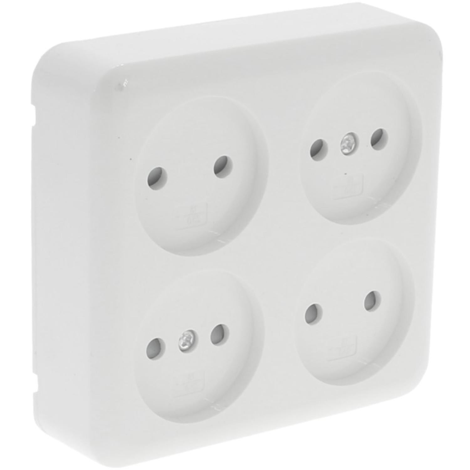 Q-link opbouw stopcontact - 4-voudig