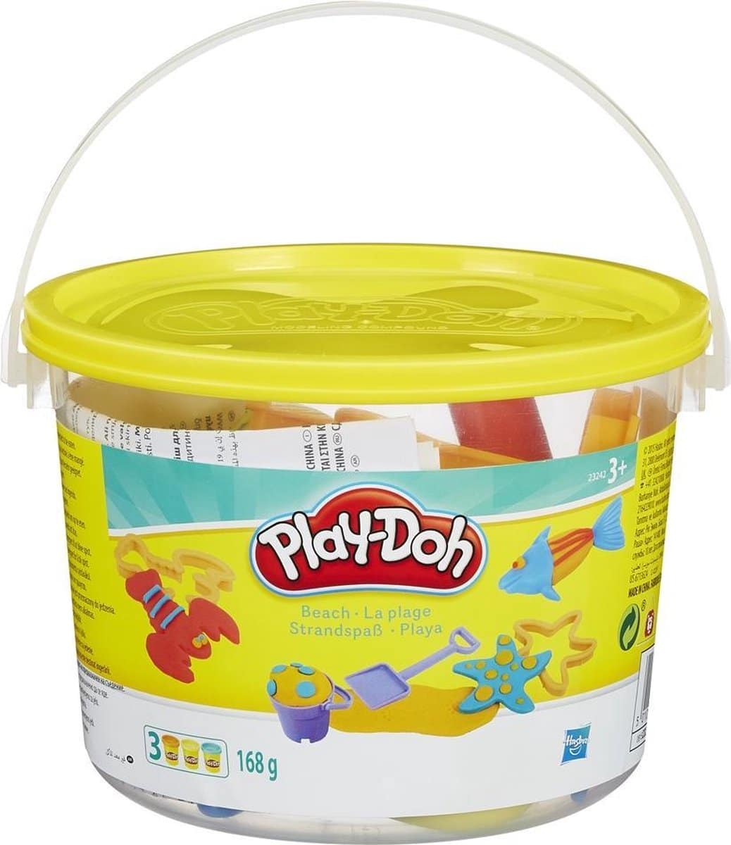 Otto Simon Play-Doh-Eimer mit 3 Töpfen Ton und Strandfiguren
