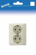Stroomlijn inbouw stopcontact ra peha dubbel creme - 6602016