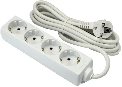 Stroomlijn tcd ra 4-voudig 1,5 meter snoer wit 6672560