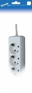 Stroomlijn tcd ra 4-voudig 1,5 meter snoer wit 6672560