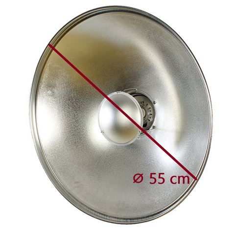 StudioKing Beauty Dish Silber SK-BD550 55 cm mit Wabenmuster