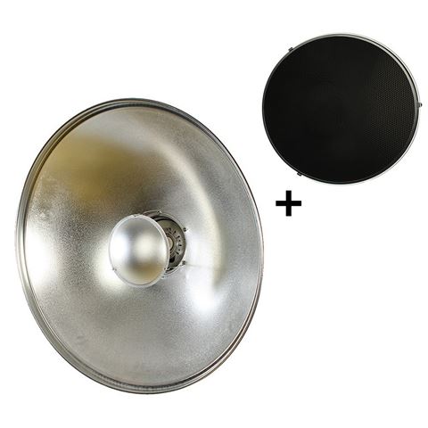 StudioKing Beauty Dish Silber SK-BD550 55 cm mit Wabenmuster