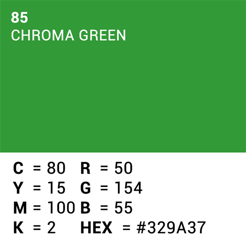 Hochwertiges Hintergrundpapier 85 Chroma Key Grün 3,56 x 15 m