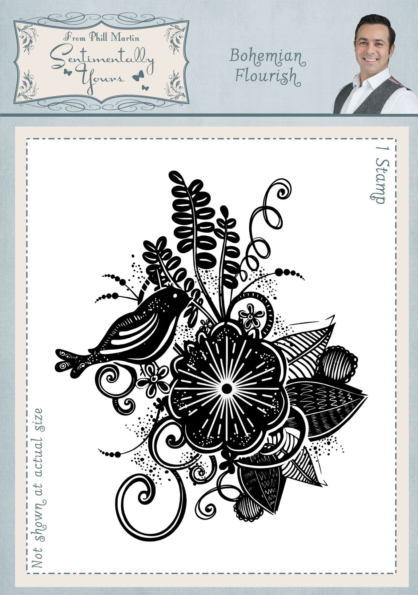 Creative expressions • sentimentally yours bohemian rubber stamp flourish a6