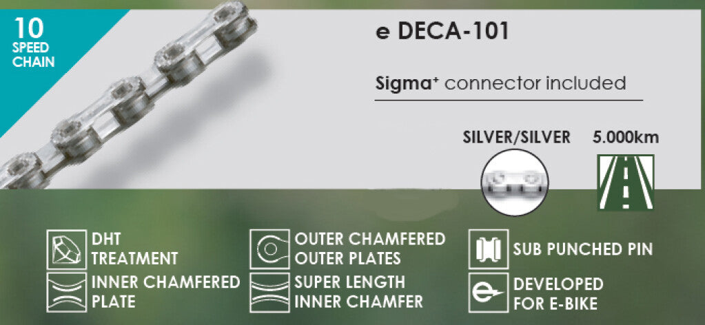 Taya ketting deca-101 1 2x5 64x136 e-bike, 10 speed, zilver