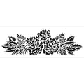 The crafter's workshop • rustieke boord stencil 41,91x15,2cm dennenappel krans