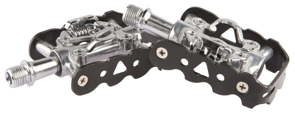 Tecora e Pedal ATB, Combi SPD Allround, Schwarz Silber