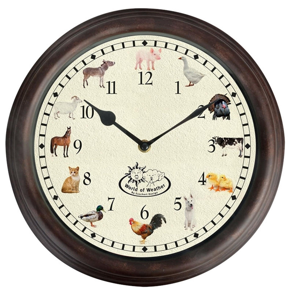 Esschert design klok met dierengeluid