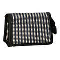 Traveller spiegeltas stripe blauw creme 16.5x11cm