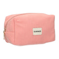 Traveller beautybag rib waterdicht roze 20cm x 11,5cm