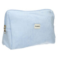 Traveller toilettas badstof blauw 28cm x 20cm