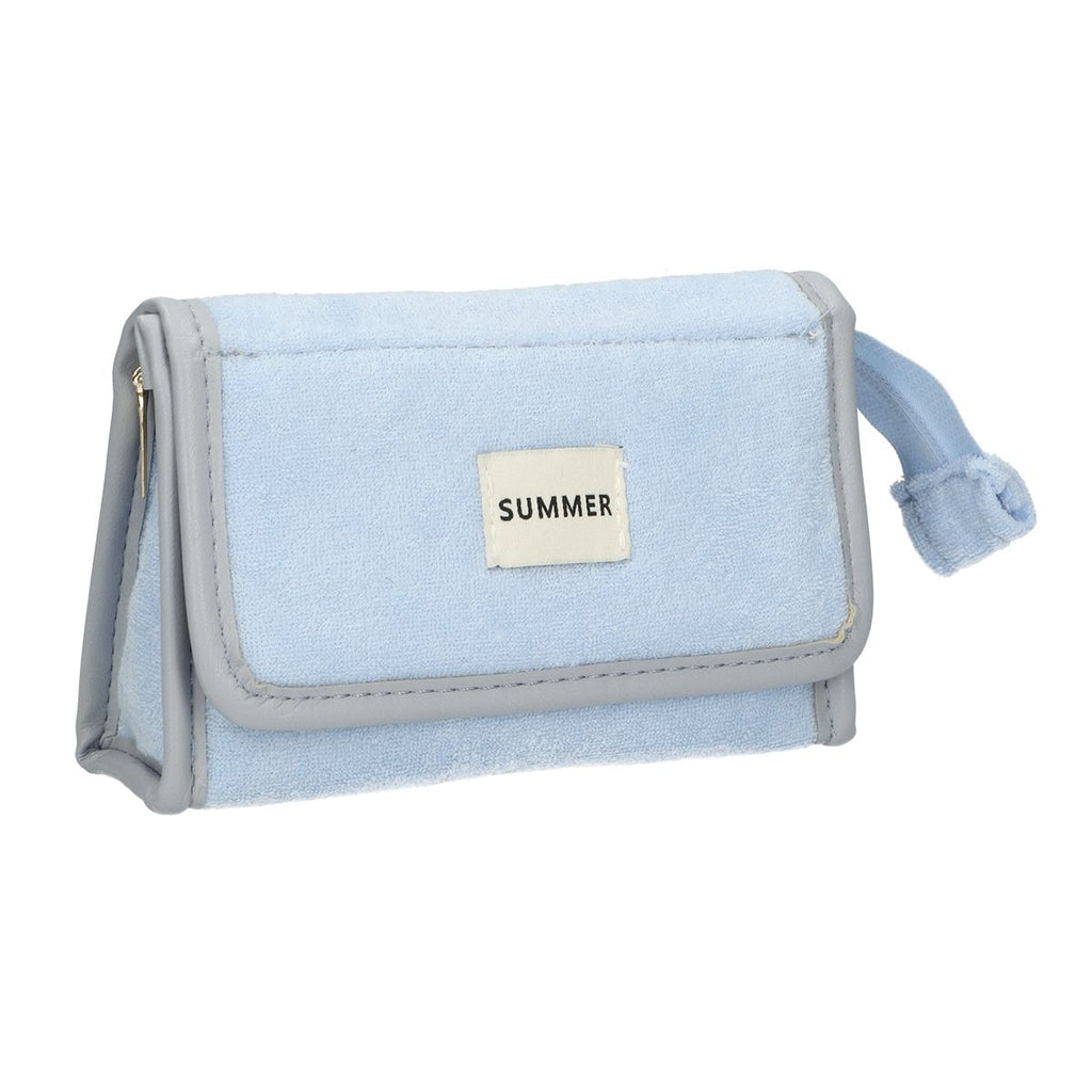 Traveller spiegeltas badstof blauw 16,5cm x 12cm