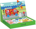 Tooky Toy Pädagogische Holz-Magnettafel Transport 80 Teile