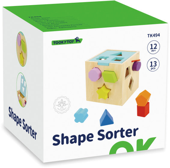 Tooky Spielzeug Formensortierer aus Holz, 12 Monate, 13 Teile