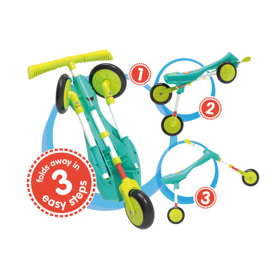 ScuttleBug XL Splodge Laufrad mit 3 Rädern Junior Türkis/Grün