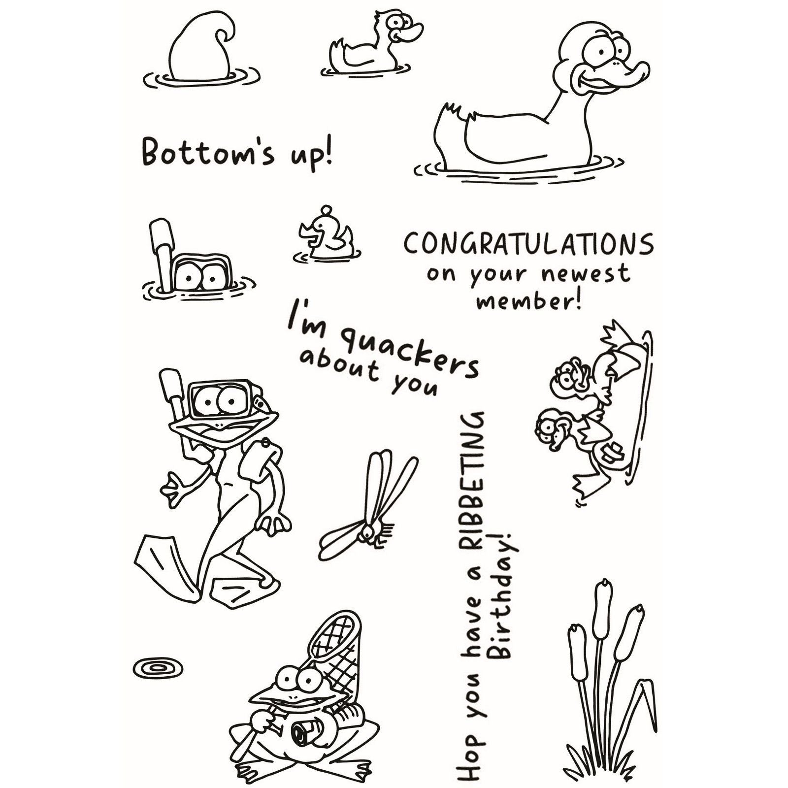 Creative expressions • designer boutique clear stamp set bottom's up