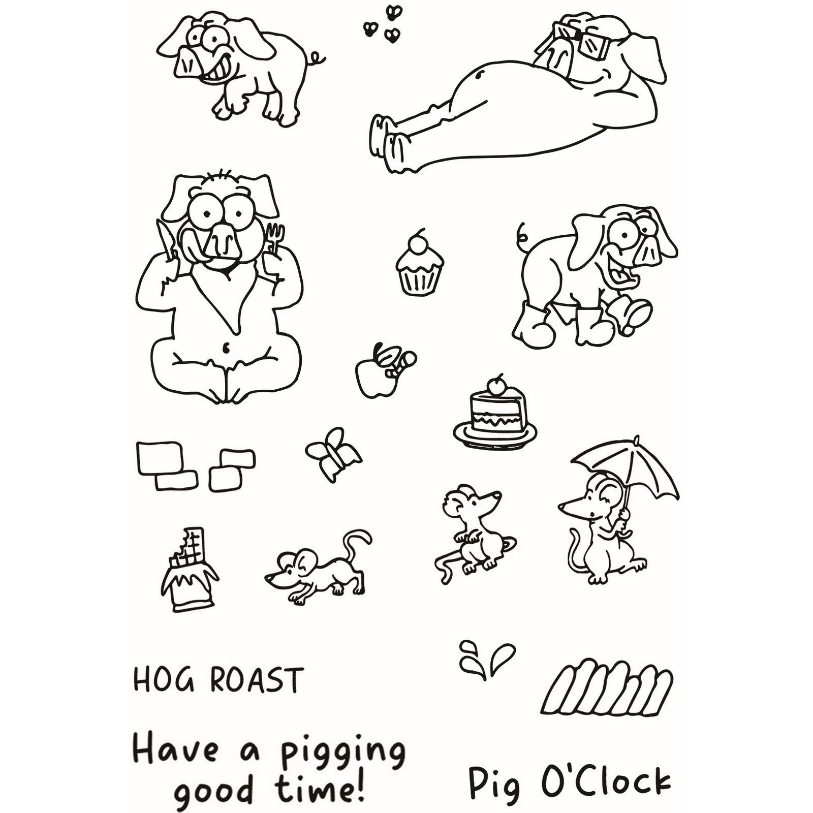 Creative expressions • designer boutique clear stamp set pigging good time