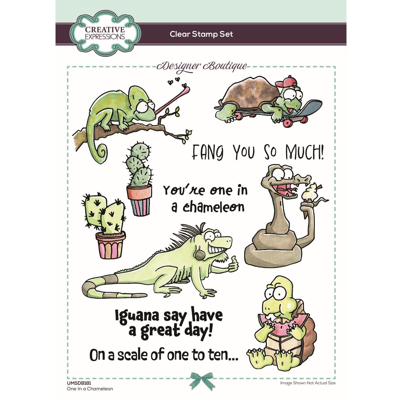 Creative expressions • designer boutique collection one in a chameleon 6 in x 8 in clear stamp set