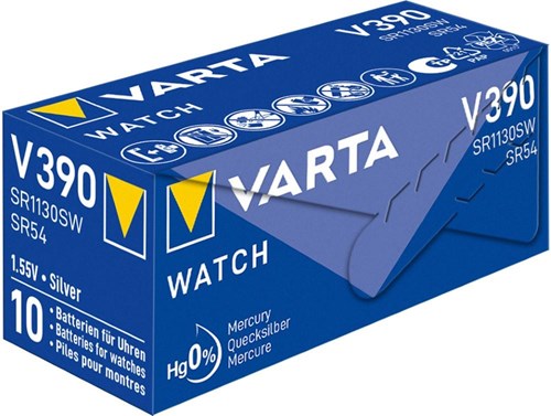 Varta V390 Knopfzellenbatterie silber