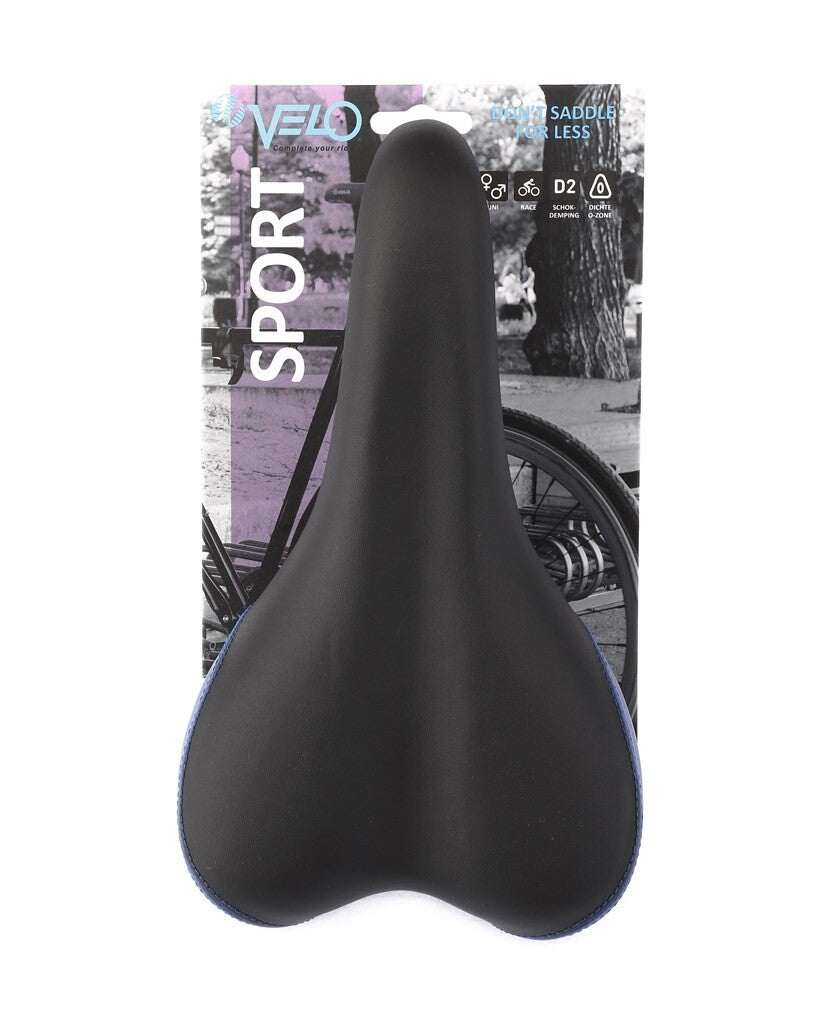 Velo-Sattel Sport schwarz blau, uni 