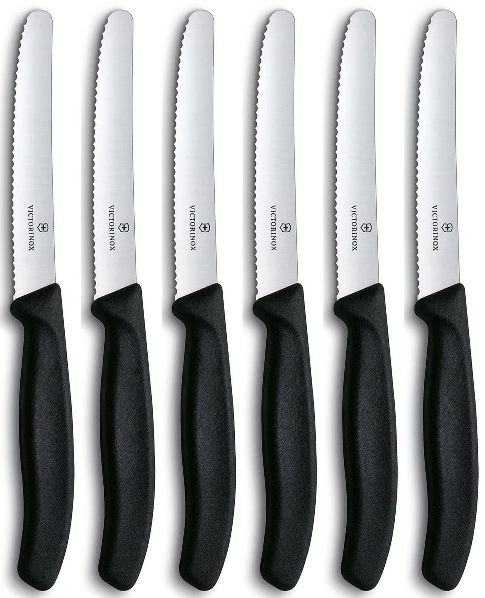 Victorinox tafel- tomatenmes gekarteld zwart lemmet