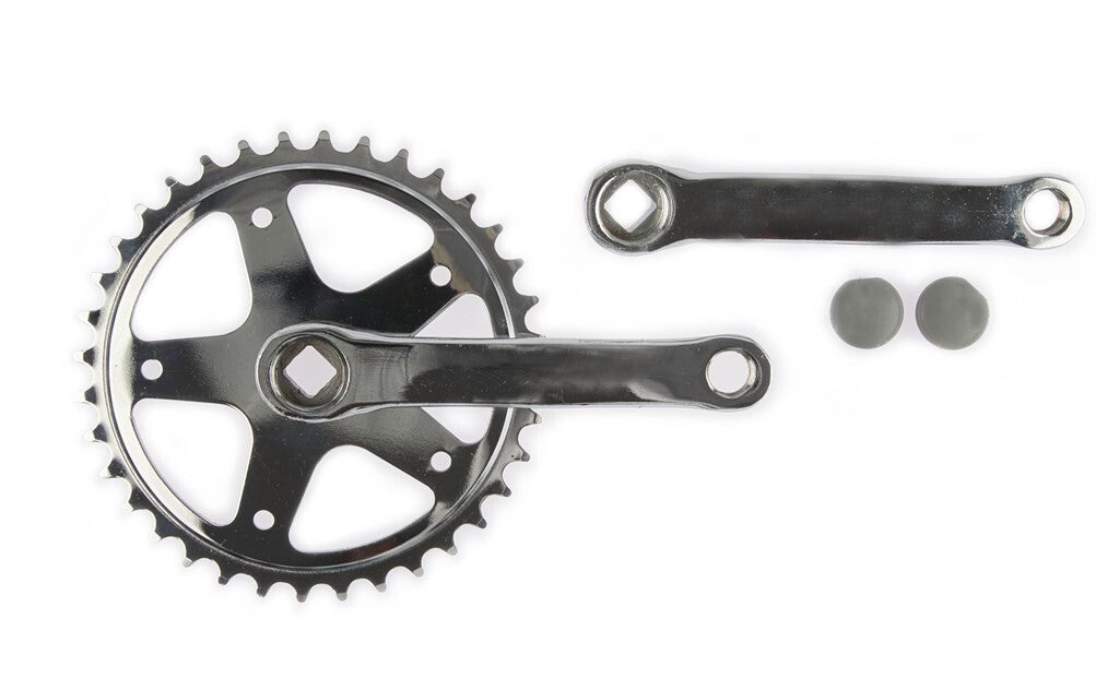 Vinty Kurbelgarnitur 36 Zähne 1 8", Kurbel 130 mm, ohne Keil, Stahl CP